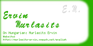 ervin murlasits business card